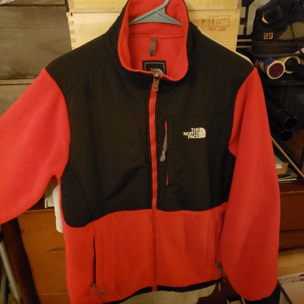North Face fleece beautiful red and black